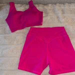 Buff bunny Ribbed Sports Bra and legacy Shorts 4 inch matching Set